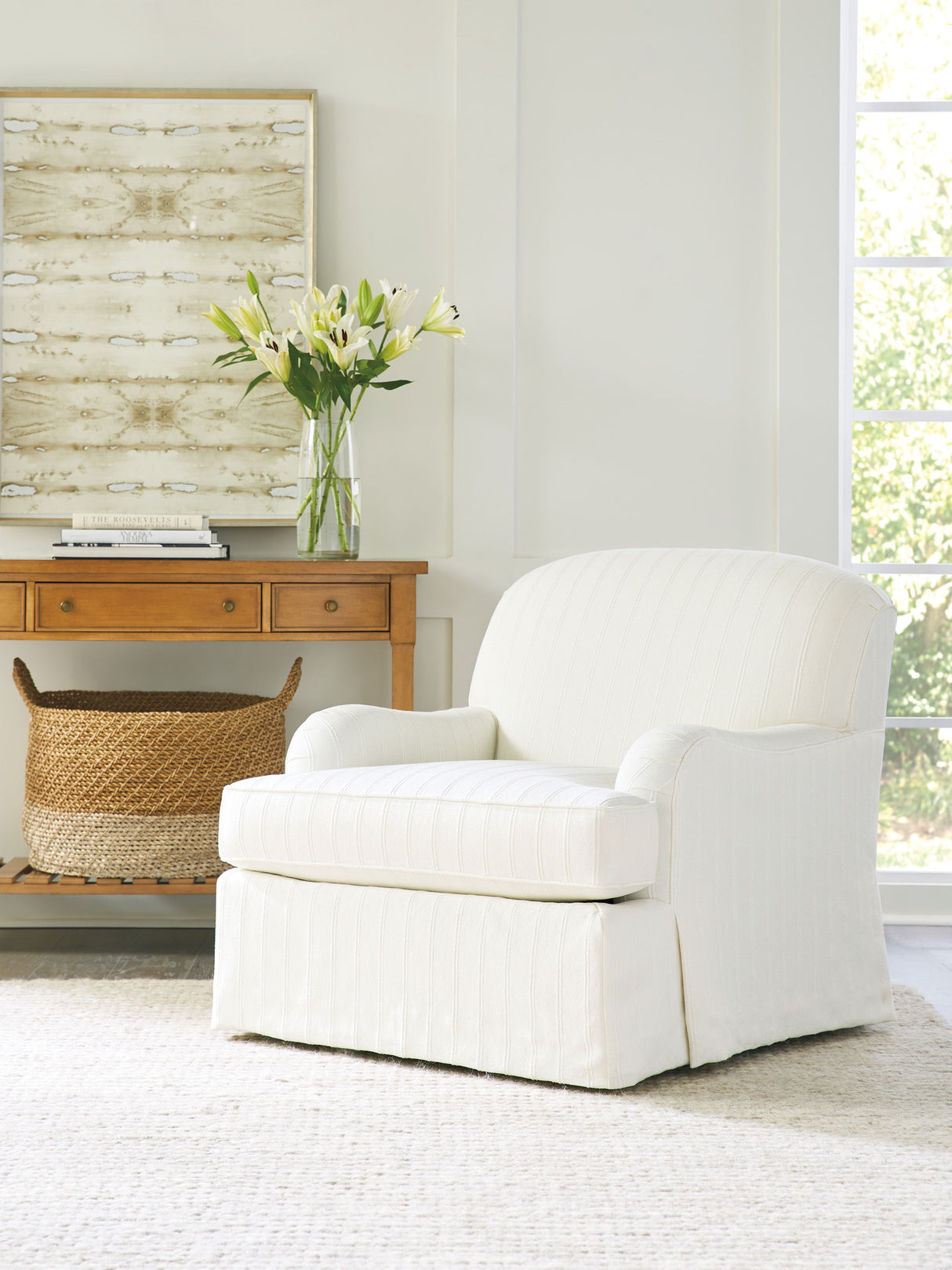 Barclay Butera Upholstery - Woods Cove Swivel Chair - White