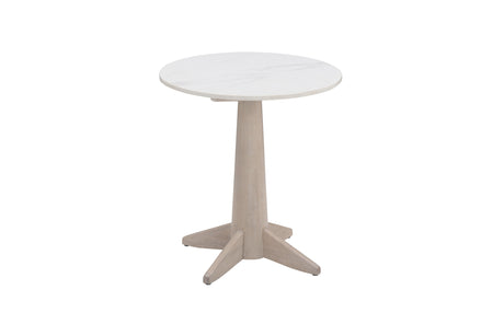 Horizons - End Table - White Oak / White Marble
