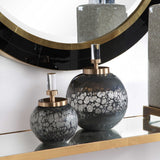 Cessair - Art Glass Bottles, Set Of 2 - Gray, Dark