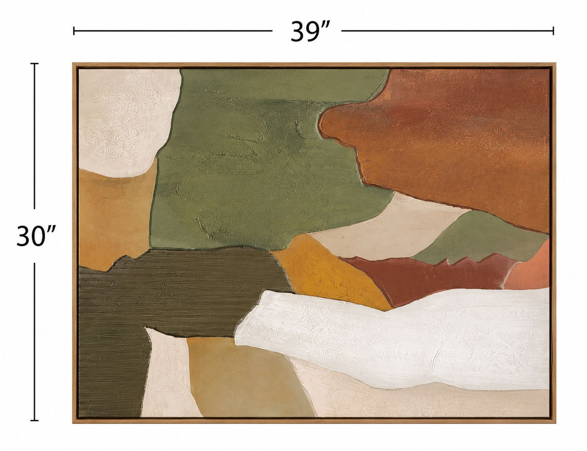 Terra Layers Framed Canvas - Brown
