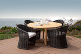 Natural Teak - 56" Round Dining Table - Light Brown