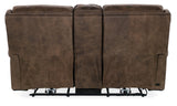 MS - Wheeler Power Console Loveseat With Power Headrest - Dark Brown