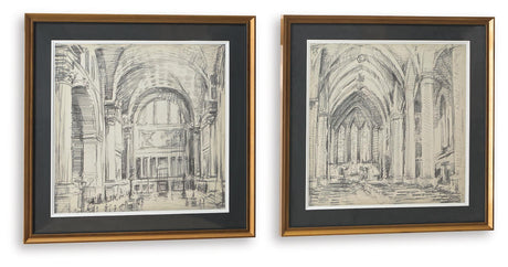 Downyard - Wall Art Set (Set of 2) - Black / Beige