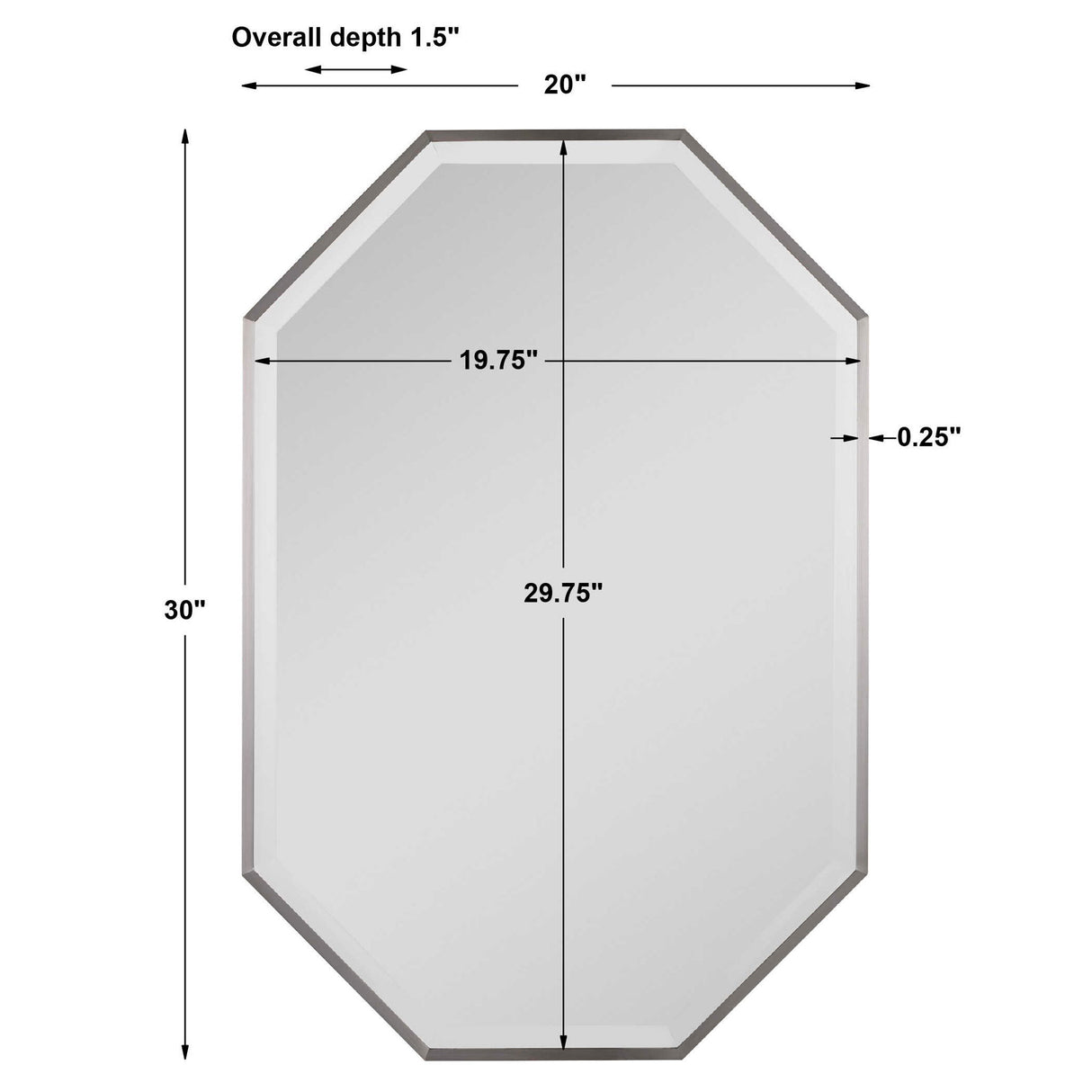 Stuartson - Octagon Vanity Mirror - Pearl Silver