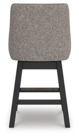 Neymorton - Upholstered Swivel Barstool (Set of 2) - Dark Grayish Brown