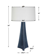 Teramo - Scalloped Ceramic Table Lamp - Blue
