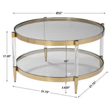 Kellen - Glass Coffee Table - Gold