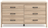 Battelle - Six Drawer Dresser - Tan