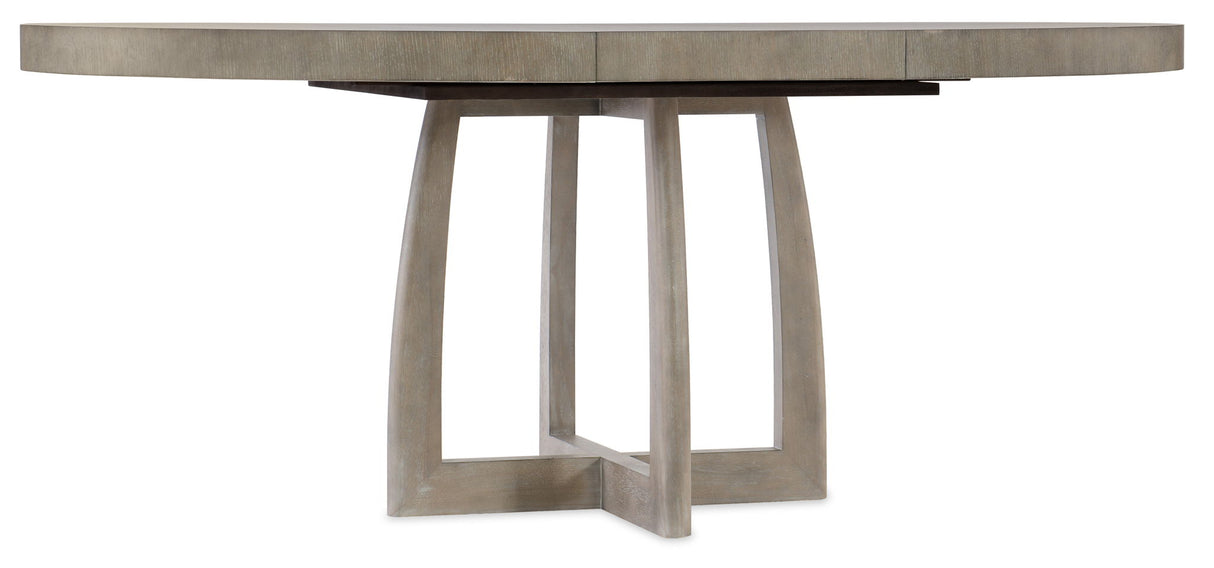 Affinity - 48" Round Pedestal Dining Table With 1-18" Leaf - Dark Gray