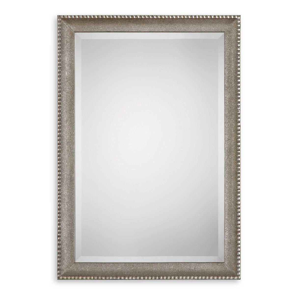 Textured Surface Mirror - Metallic Silver & Light Gray
