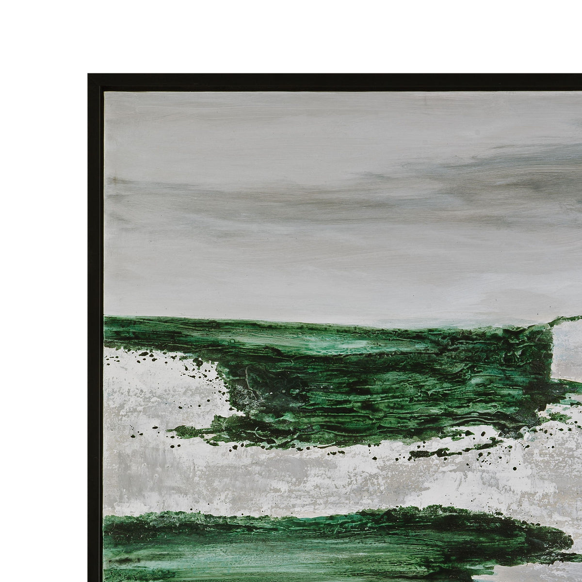 Emerald Horizon Framed Canvas - Green