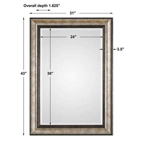 Shefford - Mirror - Antiqued Silver