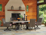 Cypress Point Ocean Terrace - Arm Dining Chair Swivel Rocker - Dark Gray