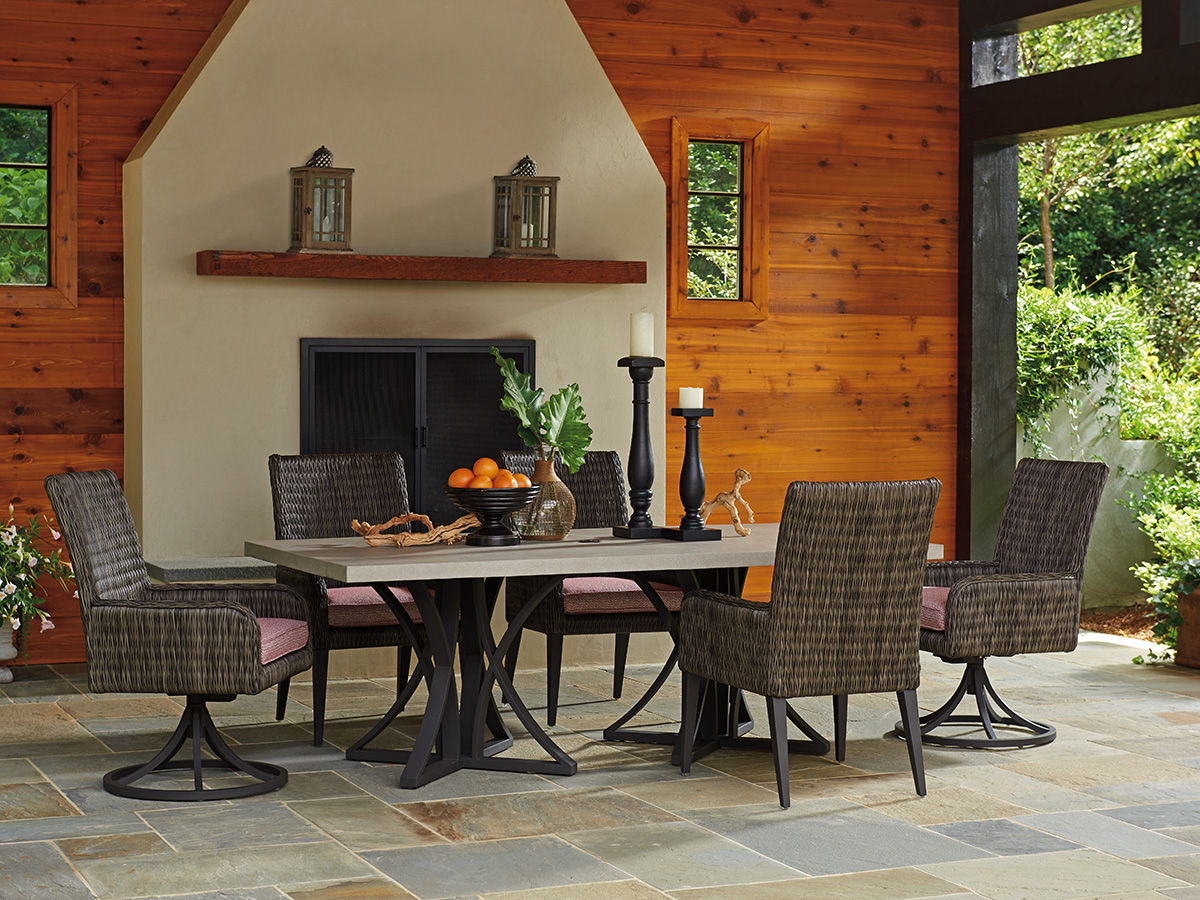 Cypress Point Ocean Terrace - Arm Dining Chair - Dark Gray