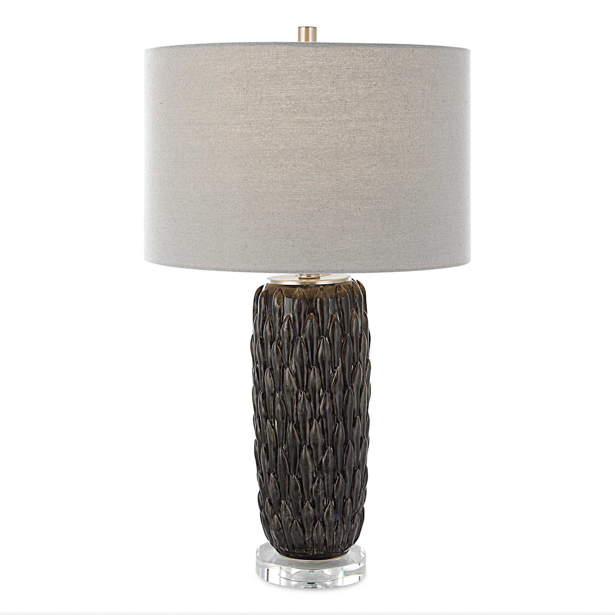 Nettle - Textured Table Lamp - Gray, Dark