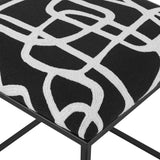 Twists And Turns - Fabric Accent Stool - Black