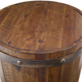 Ceylon - Wine Barrel Side Table - Brown, Dark