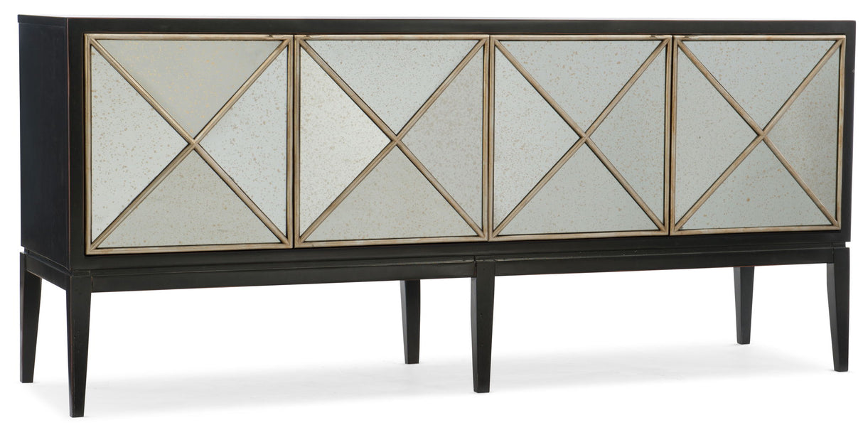 Melange - Jova Four-Door Credenza - Pearl Silver