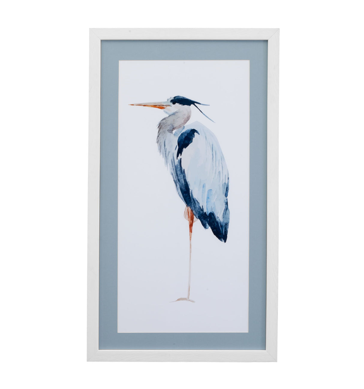 Heron III Framed Print - White