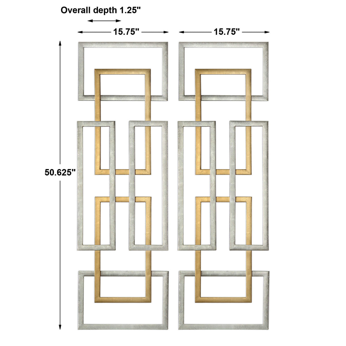 Aerin - Geometric Wall Art, Set Of 2 - Gold