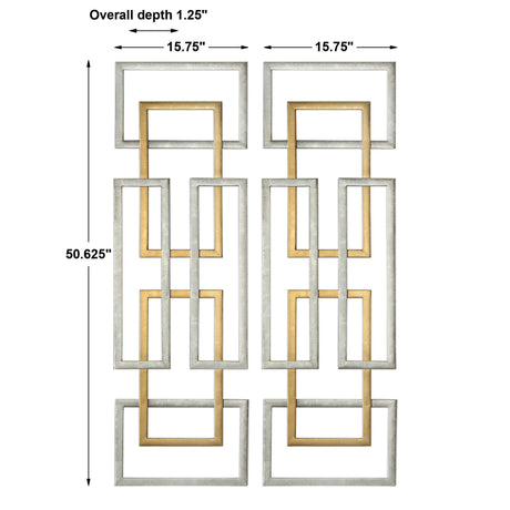 Aerin - Geometric Wall Art, Set Of 2 - Gold