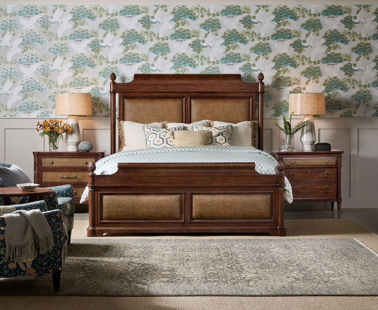 Nouveau Chic - California King Upholstered Bed - Dark Brown