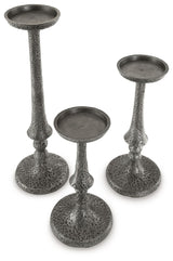 Eravell - Candle Holder Set (Set of 3) - Pewter Finish