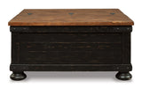 Valebeck - Lift Top Cocktail Table - Black / Brown