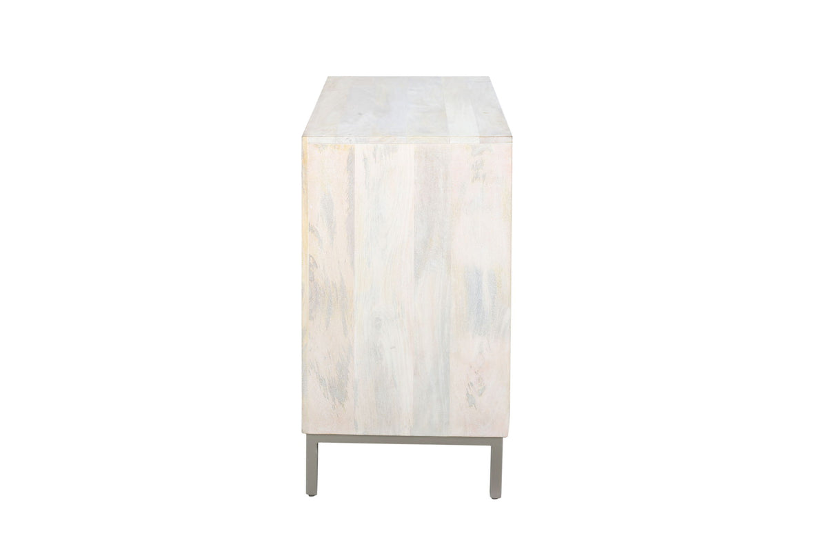 Leia - Bar Cabinet - White Mango / Ivory Bone / Gray