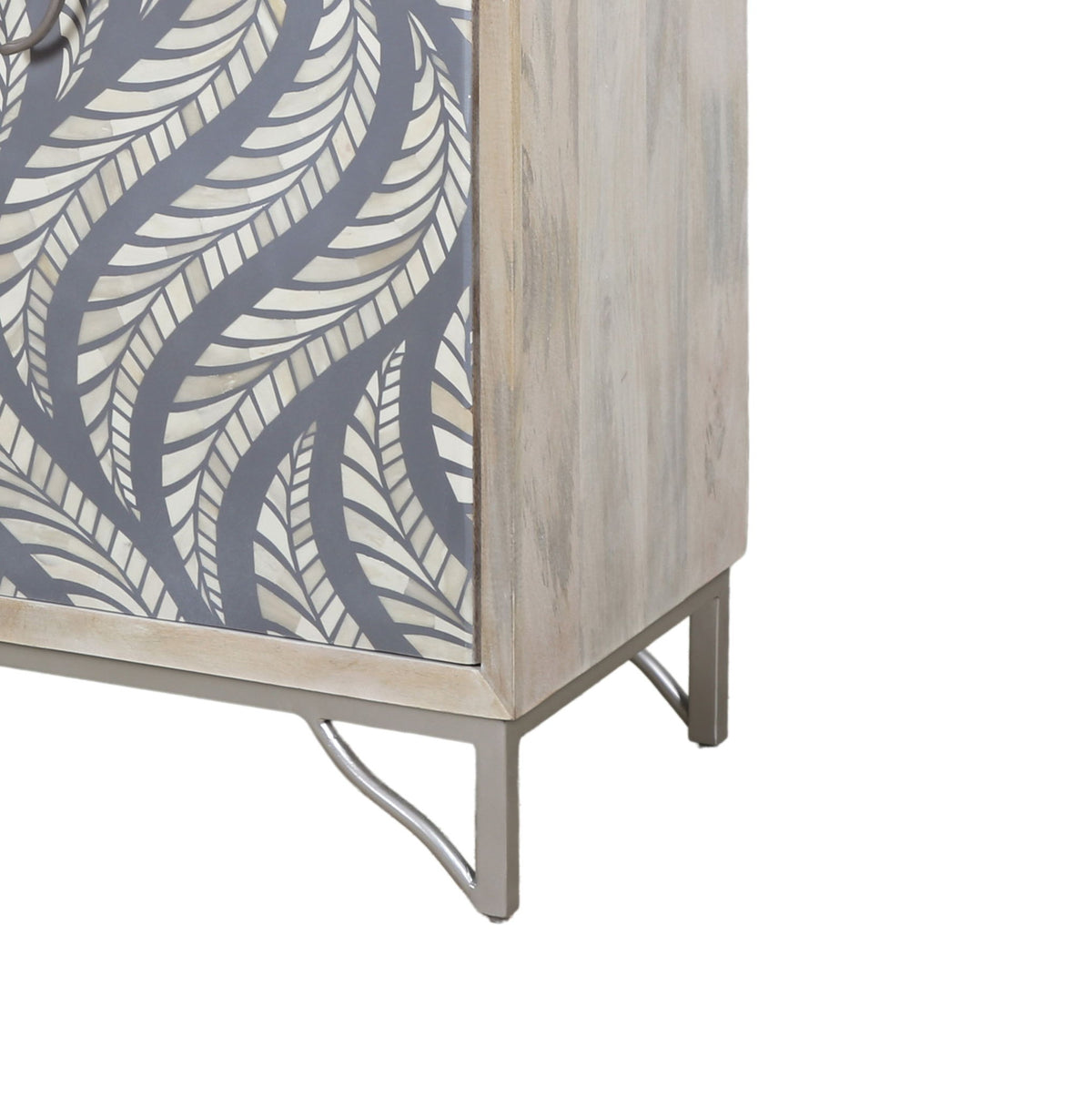 Leia - Bar Cabinet - White Mango / Ivory Bone / Gray