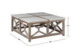 Catali - Stone Coffee Table - White & Light Brown