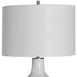 Dakota - Crackle Table Lamp - White