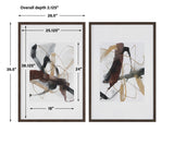 Burgundy Interjection - Abstract Prints, Set Of 2 - Brown, Dark