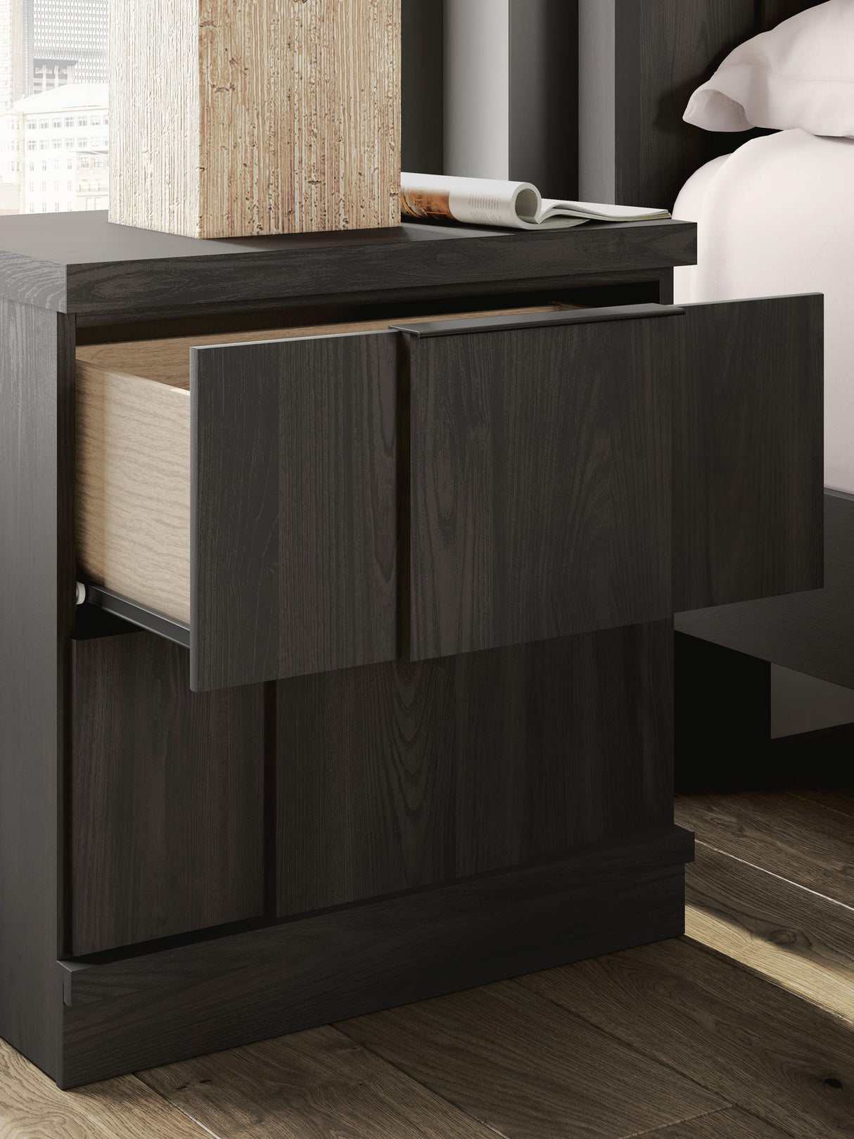 Shaehartin - Two Drawer Night Stand - Dark Brown