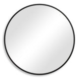 Contemporary Round Mirror - Black Matte