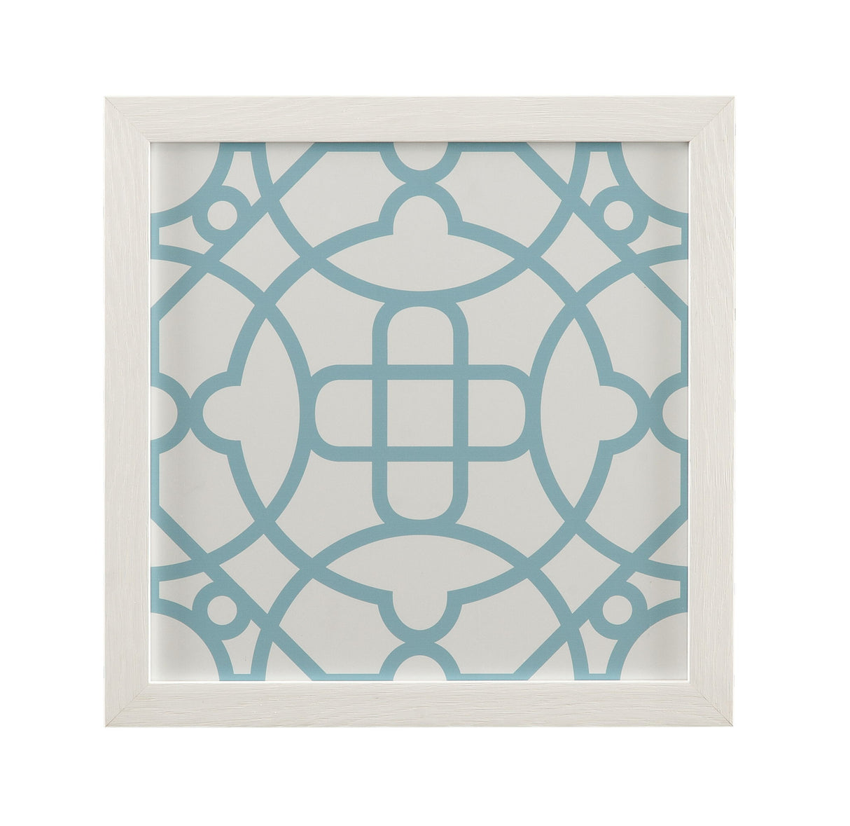 Tile Motif I Framed Print - Light Blue