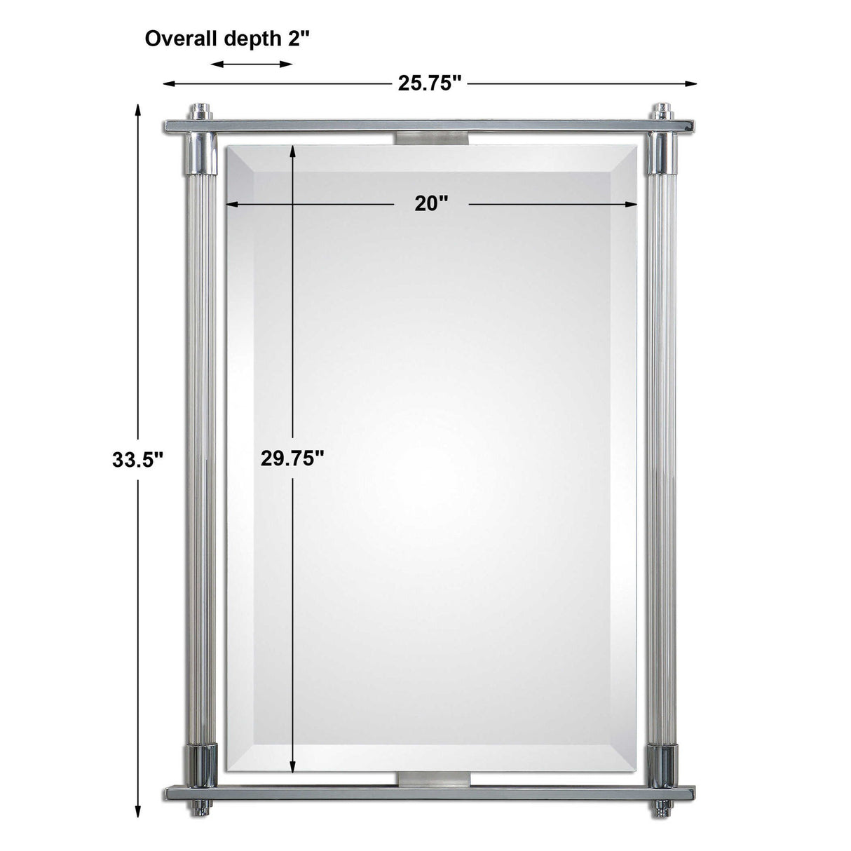 Adara - Vanity Mirror - Pearl Silver