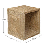 Rora - Coastal Woven Side Table - Light Brown