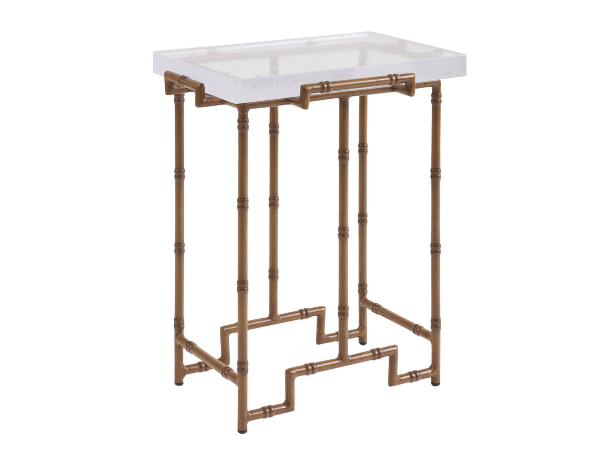 Palm Desert Poolside - Marble Top Accent Table - Dark Brown / White