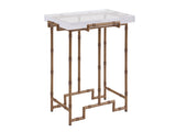 Palm Desert Poolside - Marble Top Accent Table - Dark Brown / White