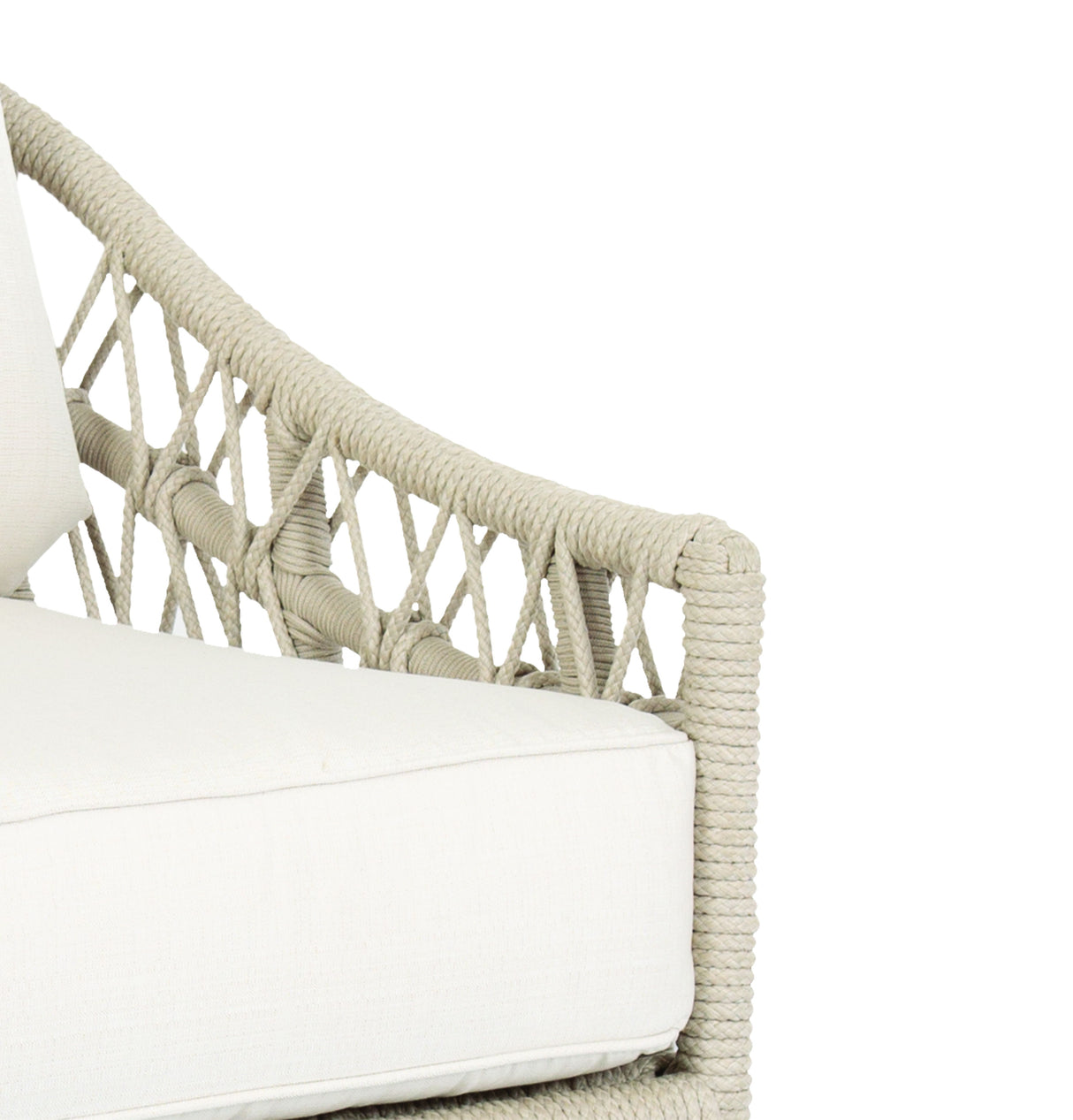 Dana - Rope Club Chair, With Self Welt - Linen Canvas