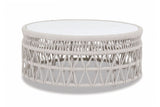 Dana - Coffee Table With Honed Carrara Marble Top - Natural