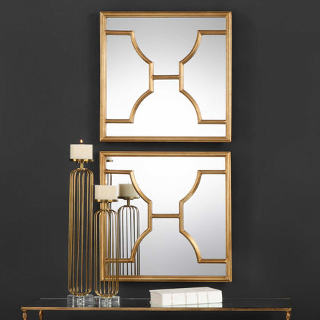Misa - Square Mirrors, Set Of 2 - Gold
