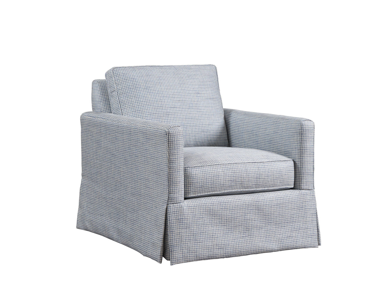 Barclay Butera Upholstery - Beach Club Chair - Light Blue / White