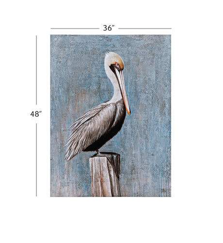 Pelican Canvas Art - Blue