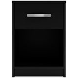 Finch - Black - One Drawer Night Stand - 23" Height