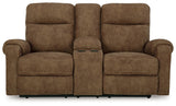 Edenwold - Dbl Reclining Loveseat with Console - Brindle