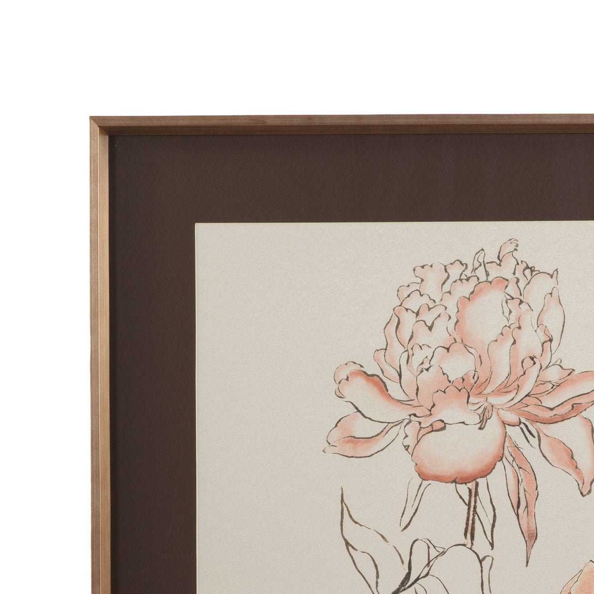 Sketchbook Blooms Blossom Framed Print - Peach / Black / Brown
