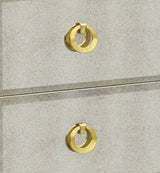 Bronze Mirror Glam Hall Chest - White