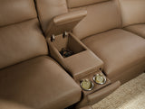 MS - Simone Six-Piece Power Reclining Sectional - Dark Brown